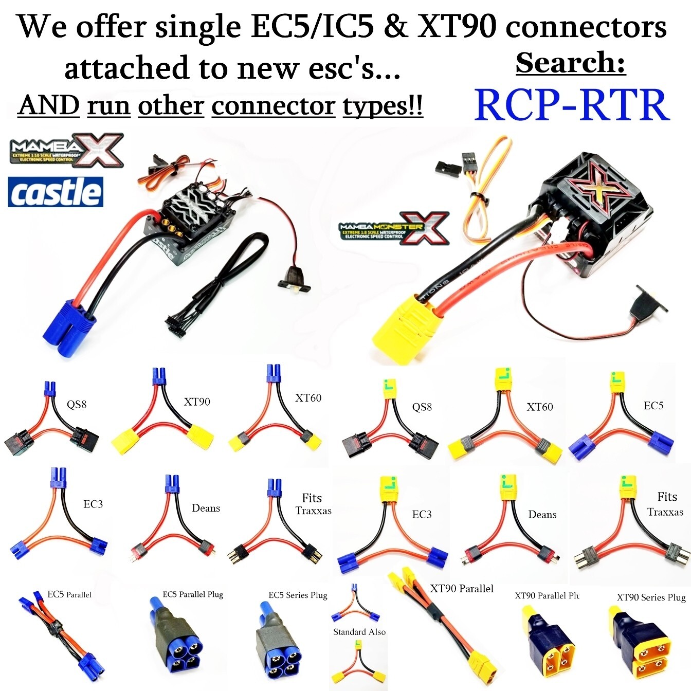 RCP Extensions XT60 12 awg Wired Extensions
