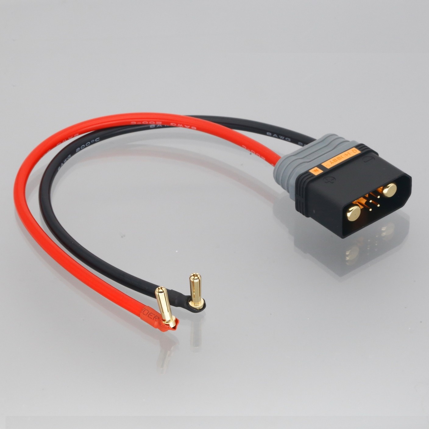 QS10 10mm Male to 5mm Bullets 8AWG 1FT Adapter Battery Heavy Duty Charging Leads