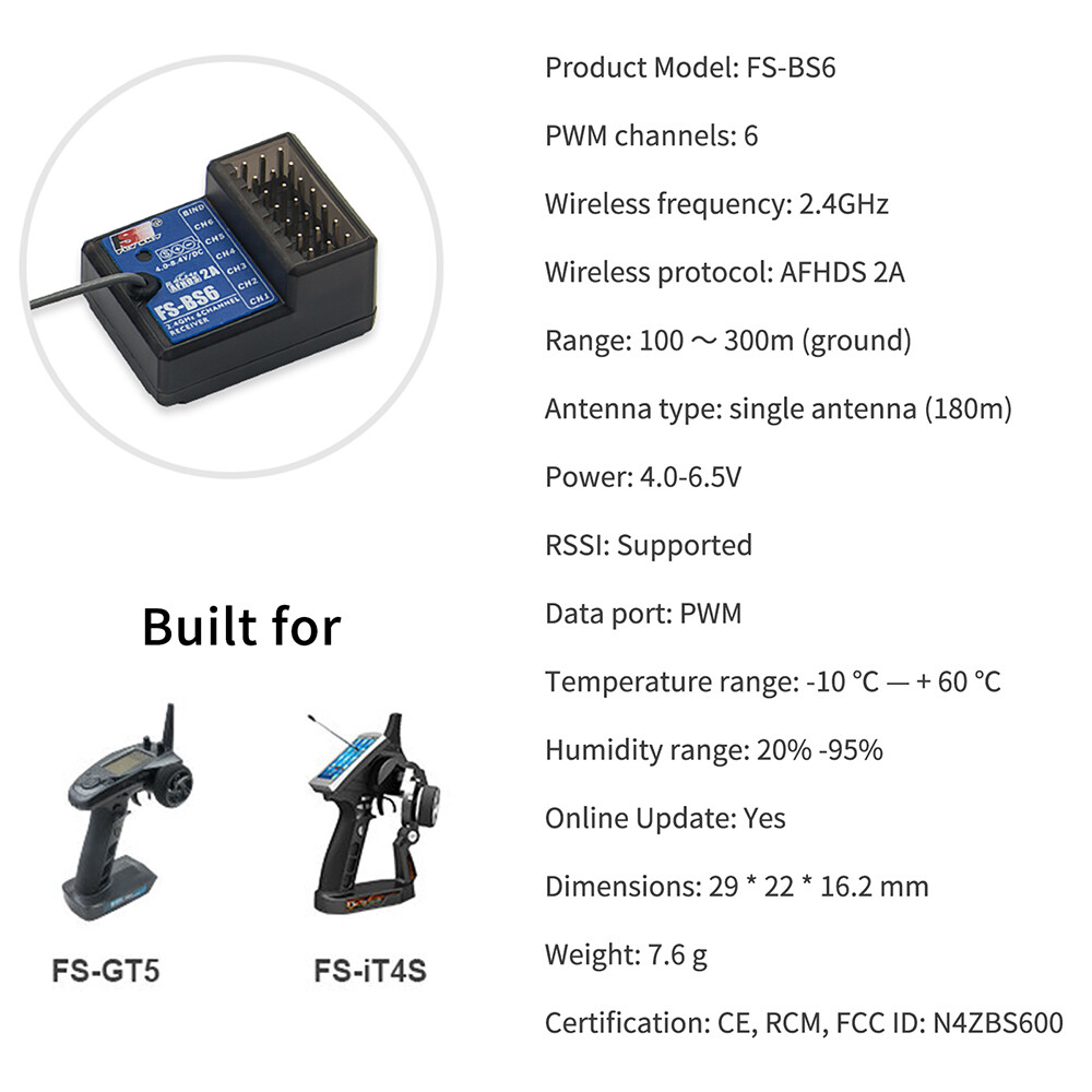Flysky FGR4S FGR4P FGR4B FS-GR3E FS-R6B FS-iA6 FS-iA6B FS-BS6 FS-R9B RC Receiver