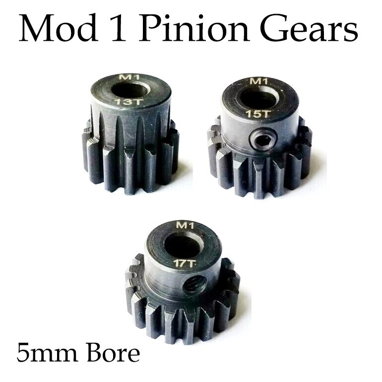 RCP-Pinion Gears 5mm Bore11-30 tooth Mod 1 Speed Runs or Bashing