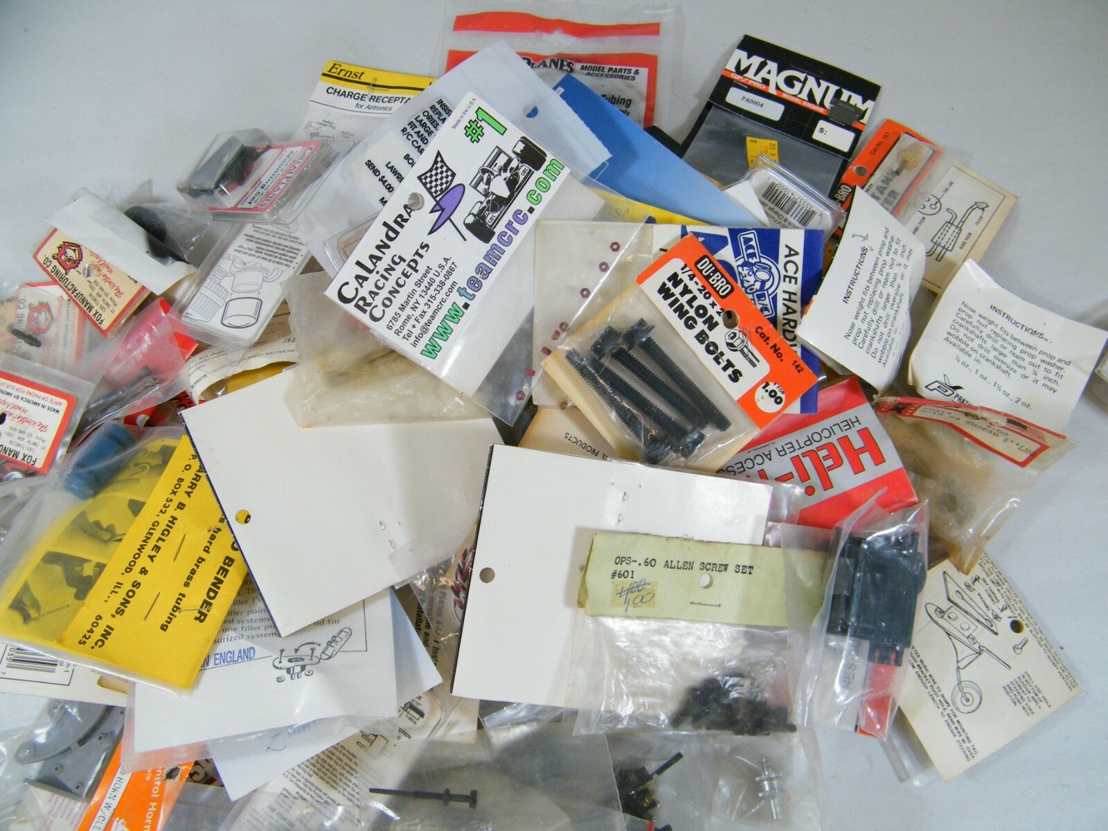 HUGE LOT OF NEW RC PARTS, GREAT PLANES, ARISTO-CRAFT, PRATHER, ERNST, WILLIAMS