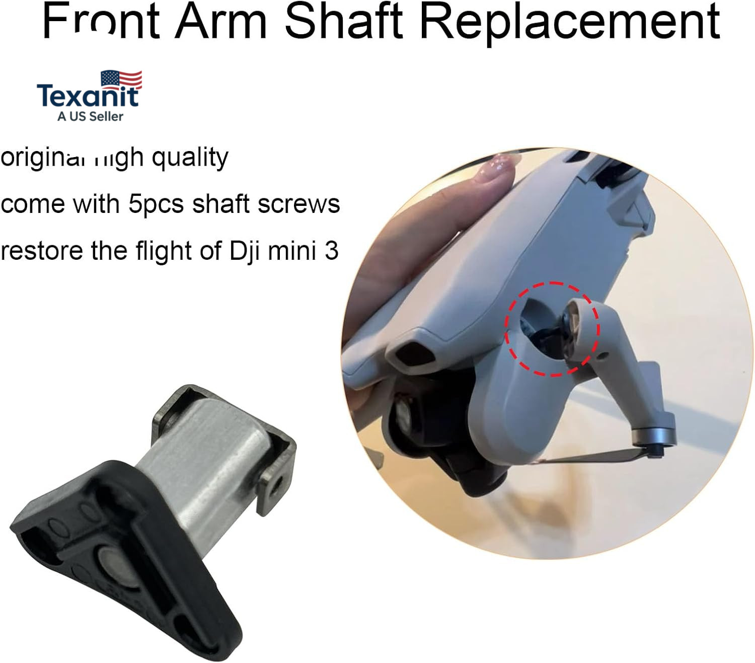 LHHZYKJG Front Arm Hinge Replacement with Front Arm Axis Shaft Screws for Dji Mi