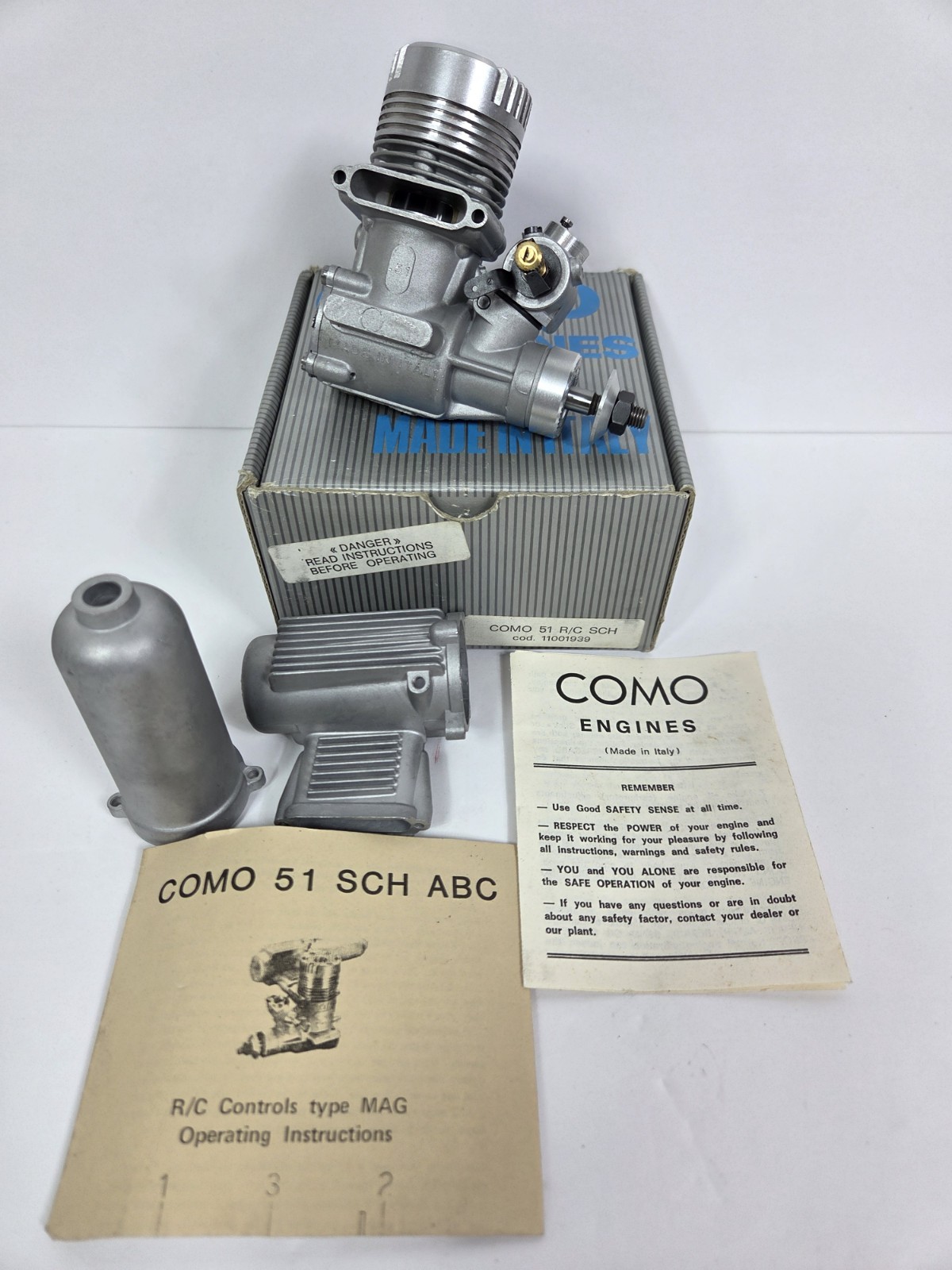 COMO Engine – .51 2 Stroke R/C ABC Schnuerle Motor NEW NOS Made In Italy-READ