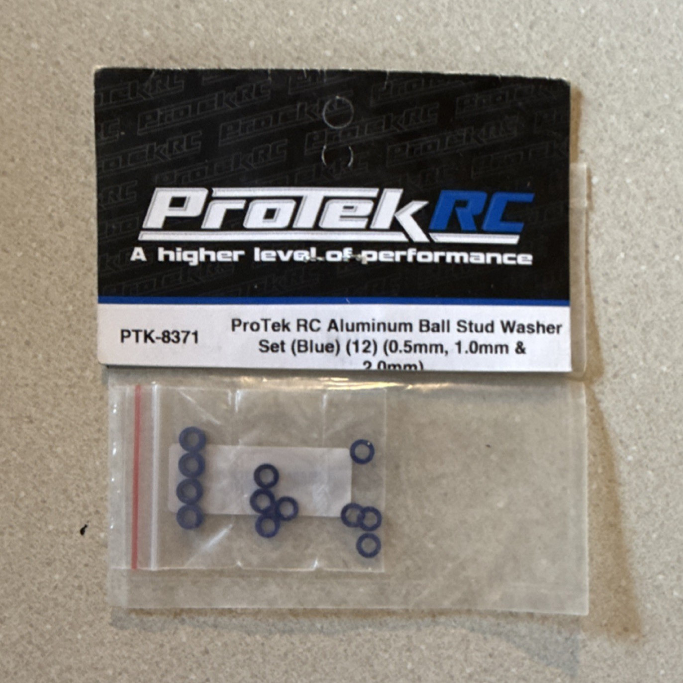 ProTek R/C Aluminum Ball Stud Washer Set Blue PTK-8371 for RC Model Vehicle