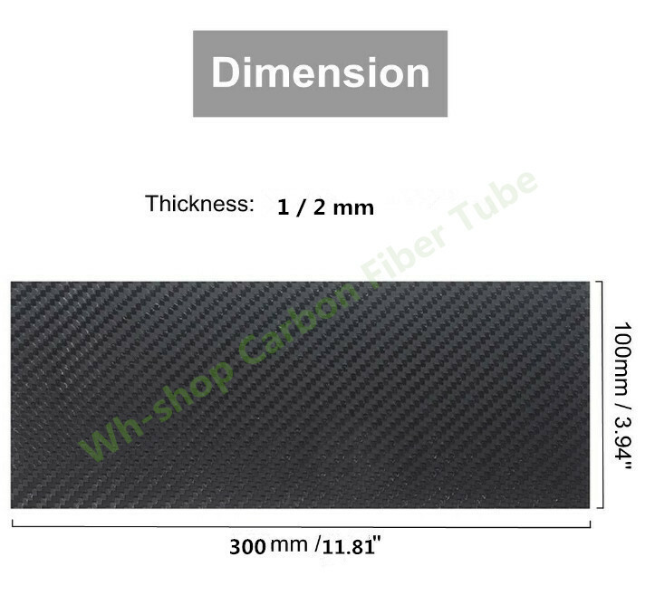 3K Carbon Fiber Plate 100X300mm 100%Pure Board 1mm 2mm Wall For RC UAV/Toys