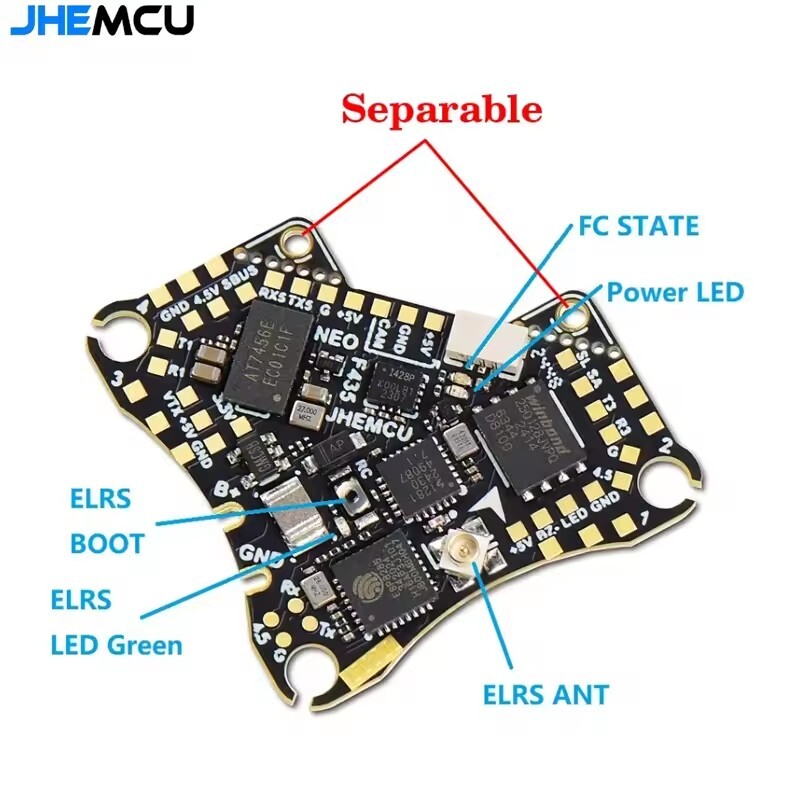 JHEMCU F435 NEO 1S AIO Flight Control With 4-in-1 Integrated 5A ESC RC FPV
