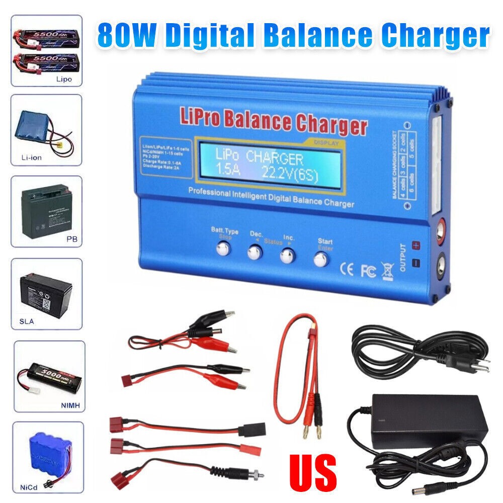B6 LiPo Smart Battery Balance Charger Discharger iMAX 80W For RC NiMH LiFe NiCd