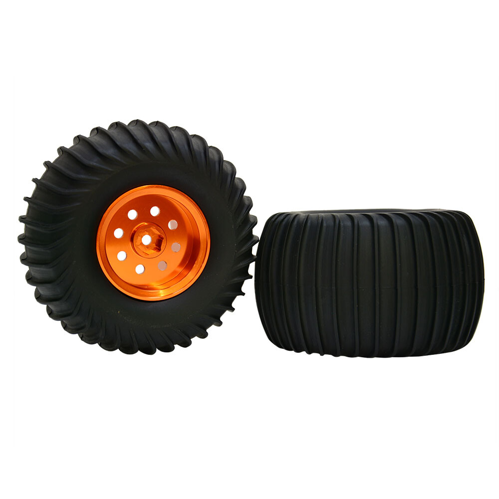 Aluminum Wheels Rim w/Rubber Tires for Tamiya WR-02 G6-01 Off Road Car