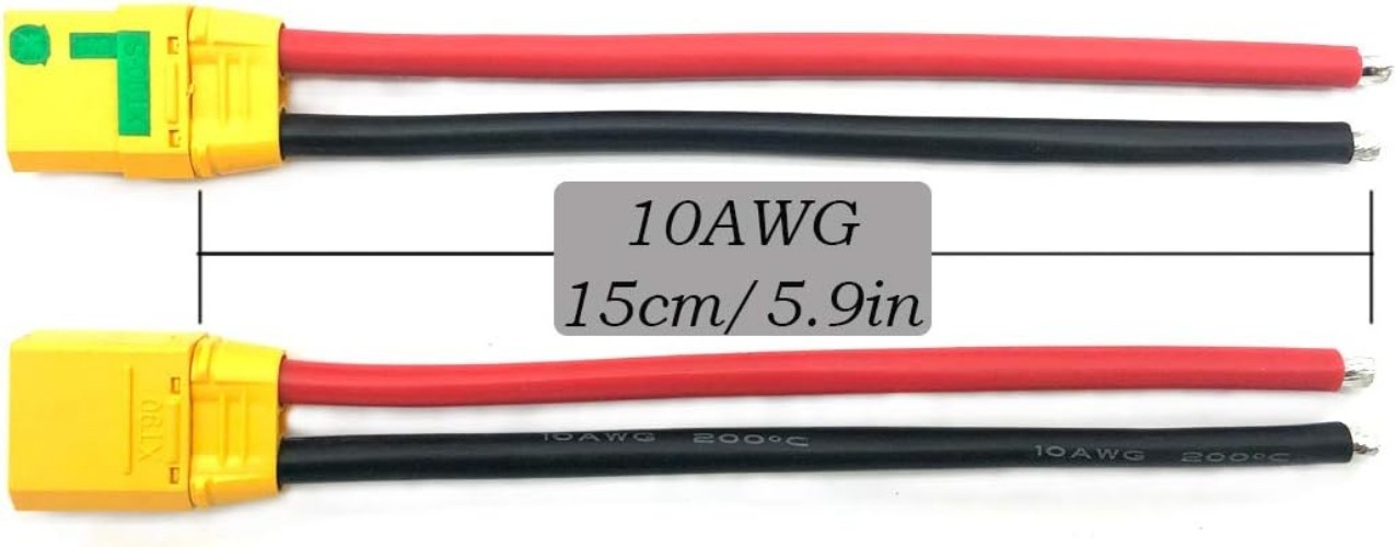 3 Pairs Amass XT90S XT90 Connectors with 150mm 10AWG Silicon Wire – Anti-Spar…