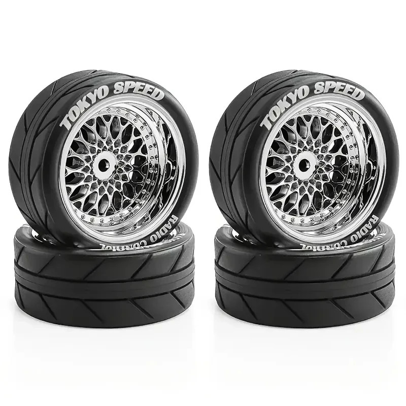 4PCS 65mm 1/10 On Road Rc car for Tamiya tt02 tt01e Hpi Rs4 kyosho D4 FW06 MST