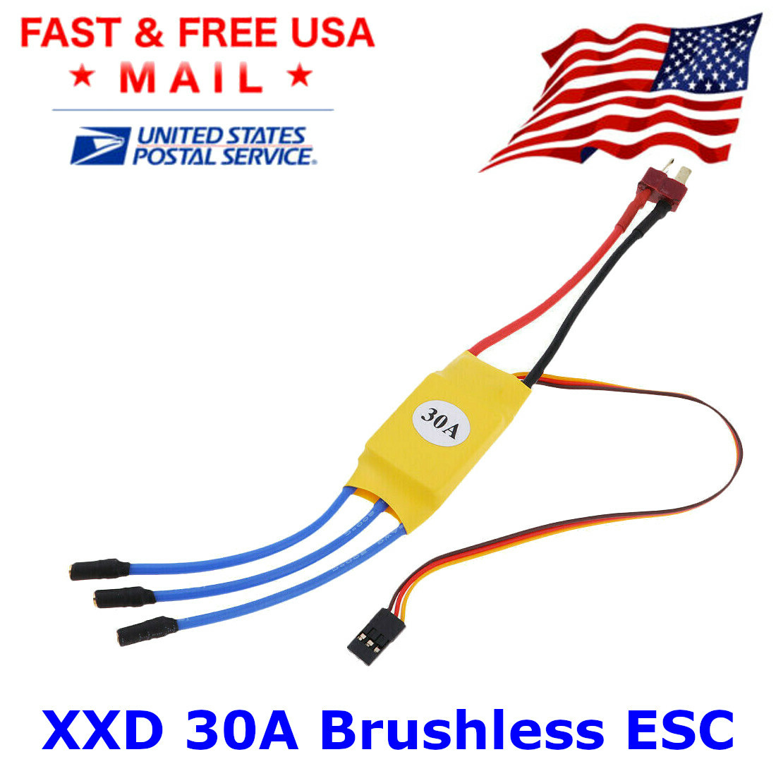 30AMP ESC 30A ESC 2-3s Deans BEC 5v2a For FPV Drone RC Plane Helicopter Airplane