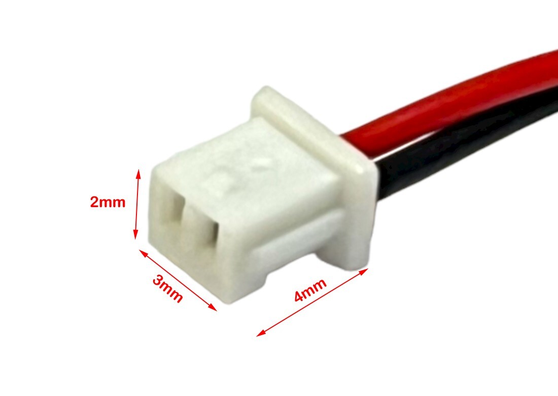 2-Pin Micro 1.25mm Female Battery Connector wire 15cm ,Male Header RC Hobby x 10
