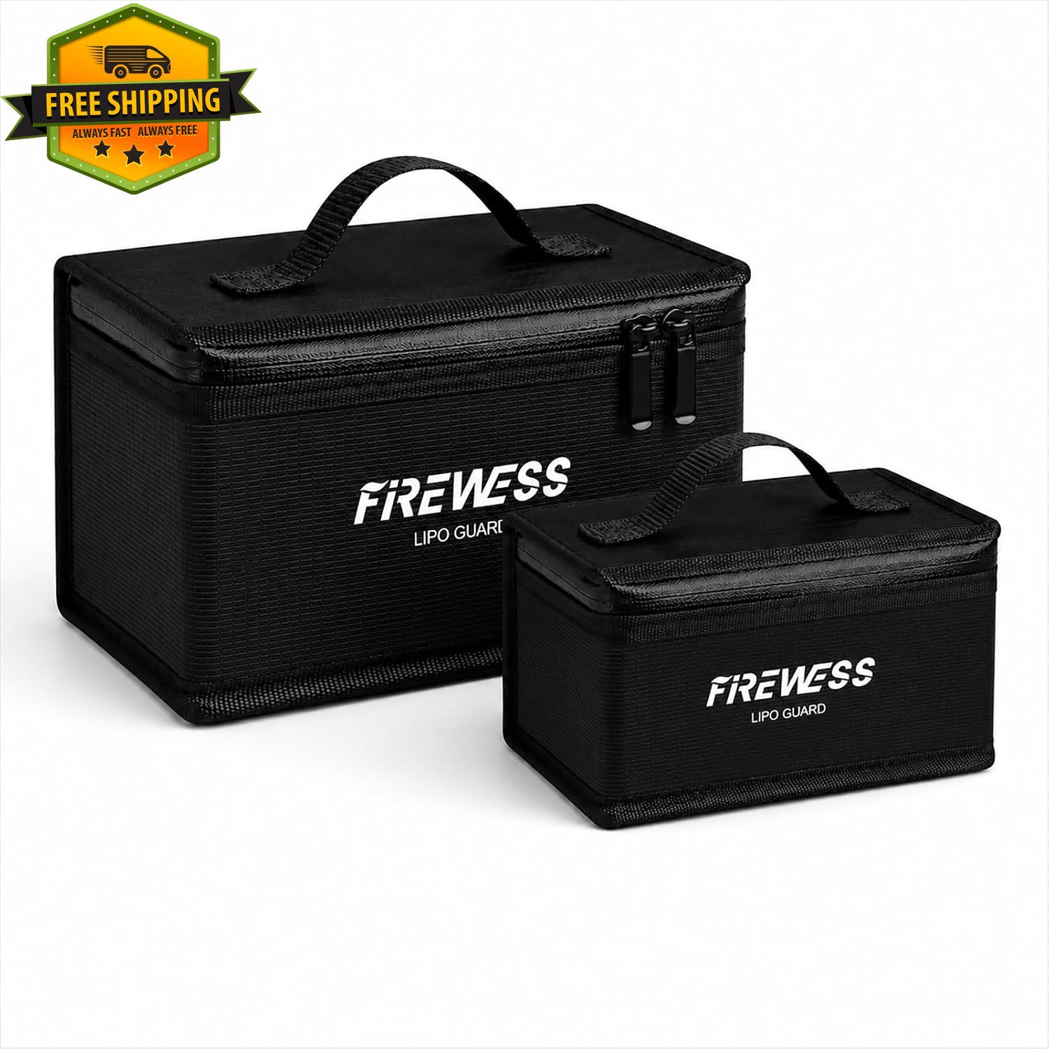 Lipo Safe Bag Fireproof Explosionproof Lithium Battery Storage Pouch 2Pack