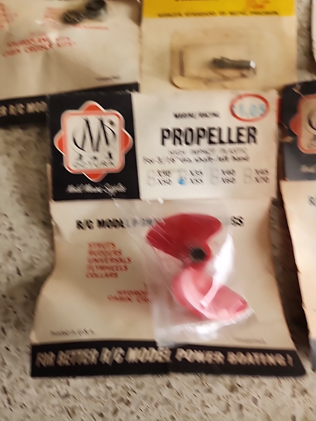 Lot Vintage RC model Power Boat Parts Cox Octura Propeller Filter Thimble Drome