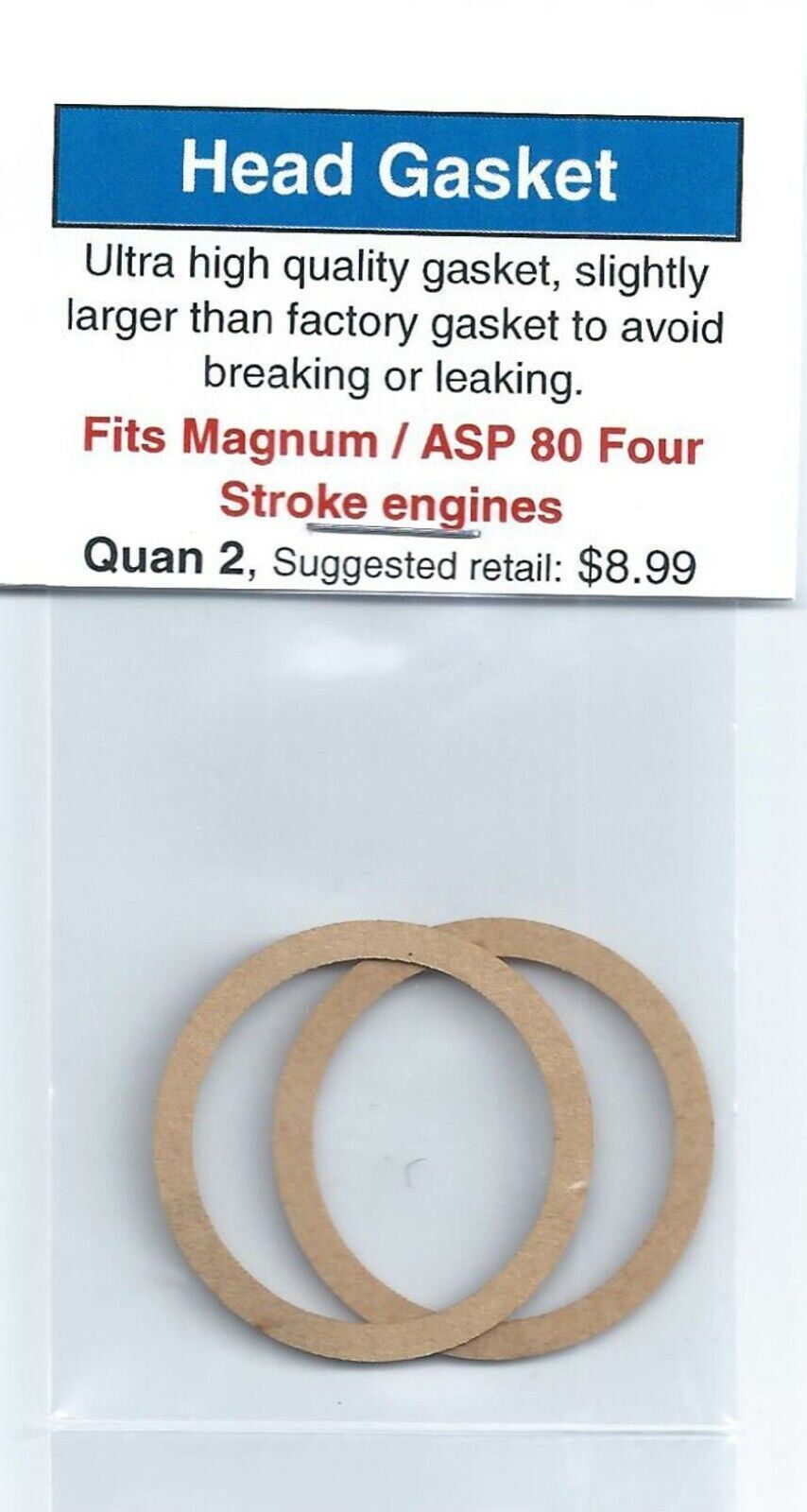 Magnum / ASP 80 FS Four Stroke Head Gasket 2 Pack-NIP