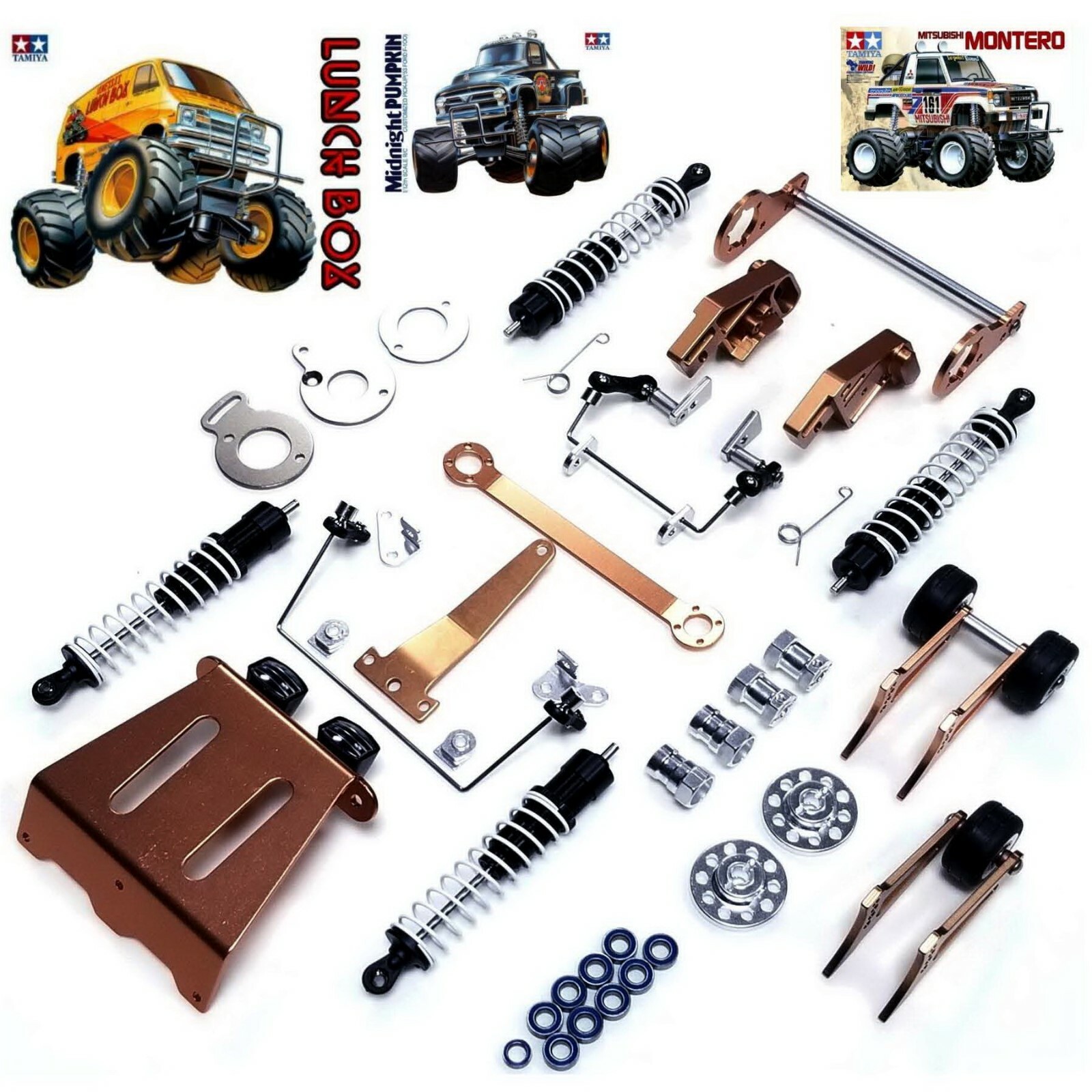 Aluminum Shock/Bumper/Wheelie Bar for Tamiya CW-01 Lunch Box/Midnight Pumpkin