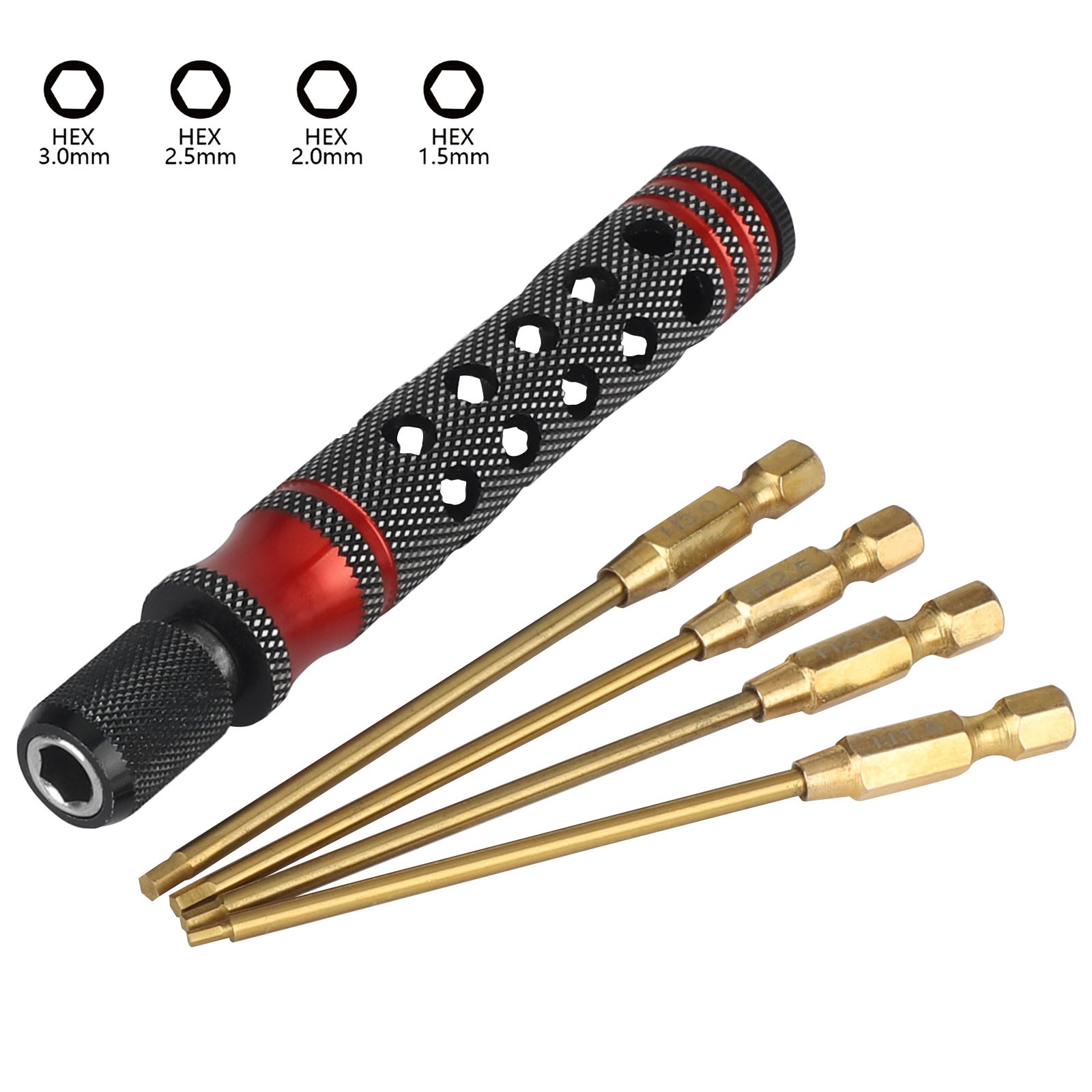 Metric Hex Screwdriver Set Repair Tools Kit 1.5mm/2.0mm/2.5mm/3.0mm for RC Car