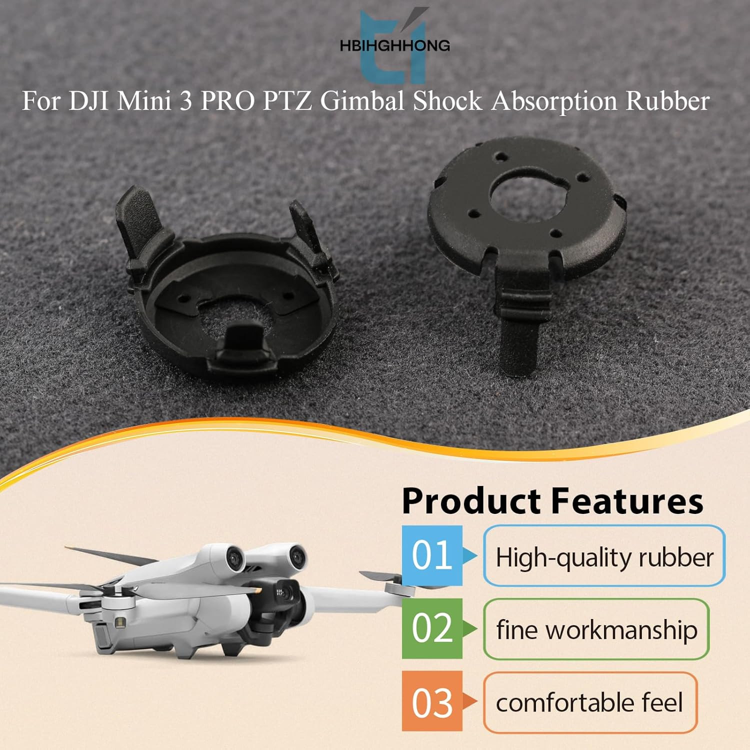 Replacement for DJI Mini 3 Gimbal Shock Absorption Rubber for DJI Mini 3 Pro Dam