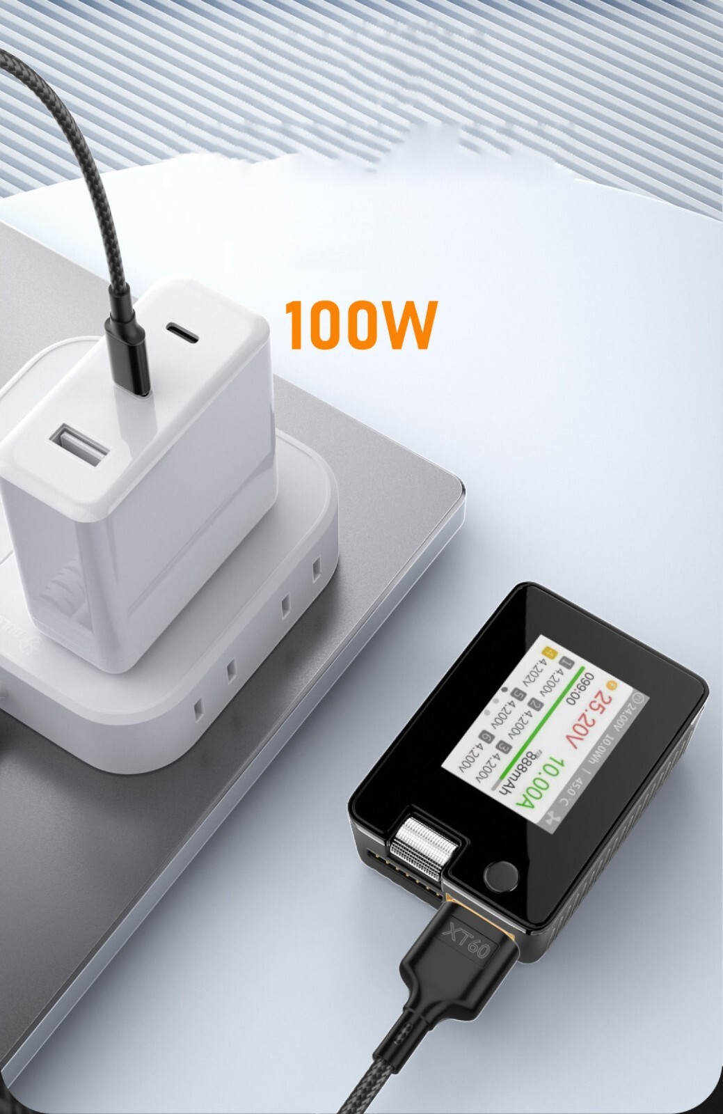 USB Type-C TO XT60 Port PD QC Charger Cable 100W 20V 5A Charger Converter