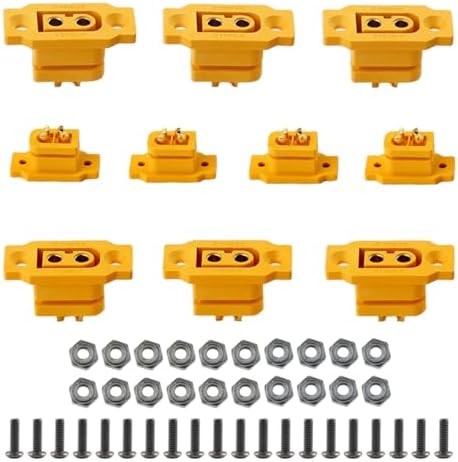 10 PCS XT60E-F Mountable XT60E Female Plug Connector with Screws for RC Drone Ai