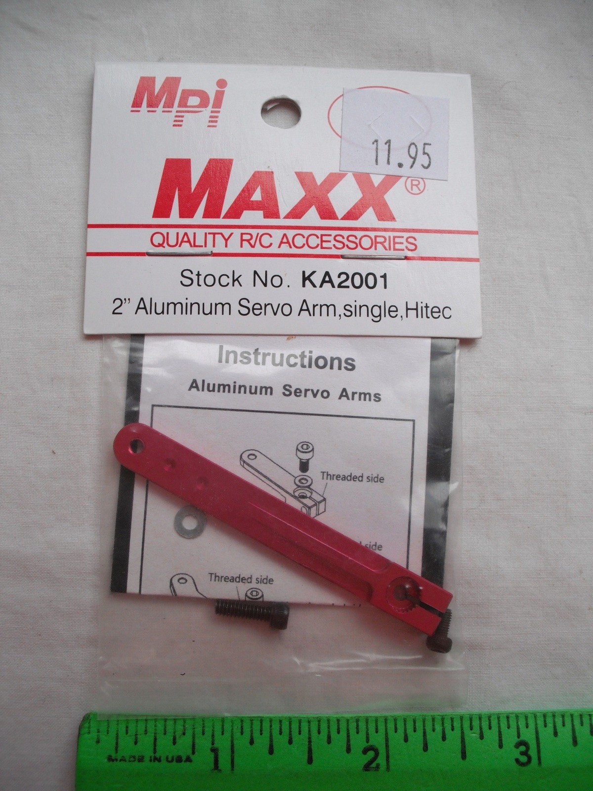 Maxx Products Mpi KA2001, 2″ Aluminum Servo Arm, Single, Hitec, RC R/C Plane Car