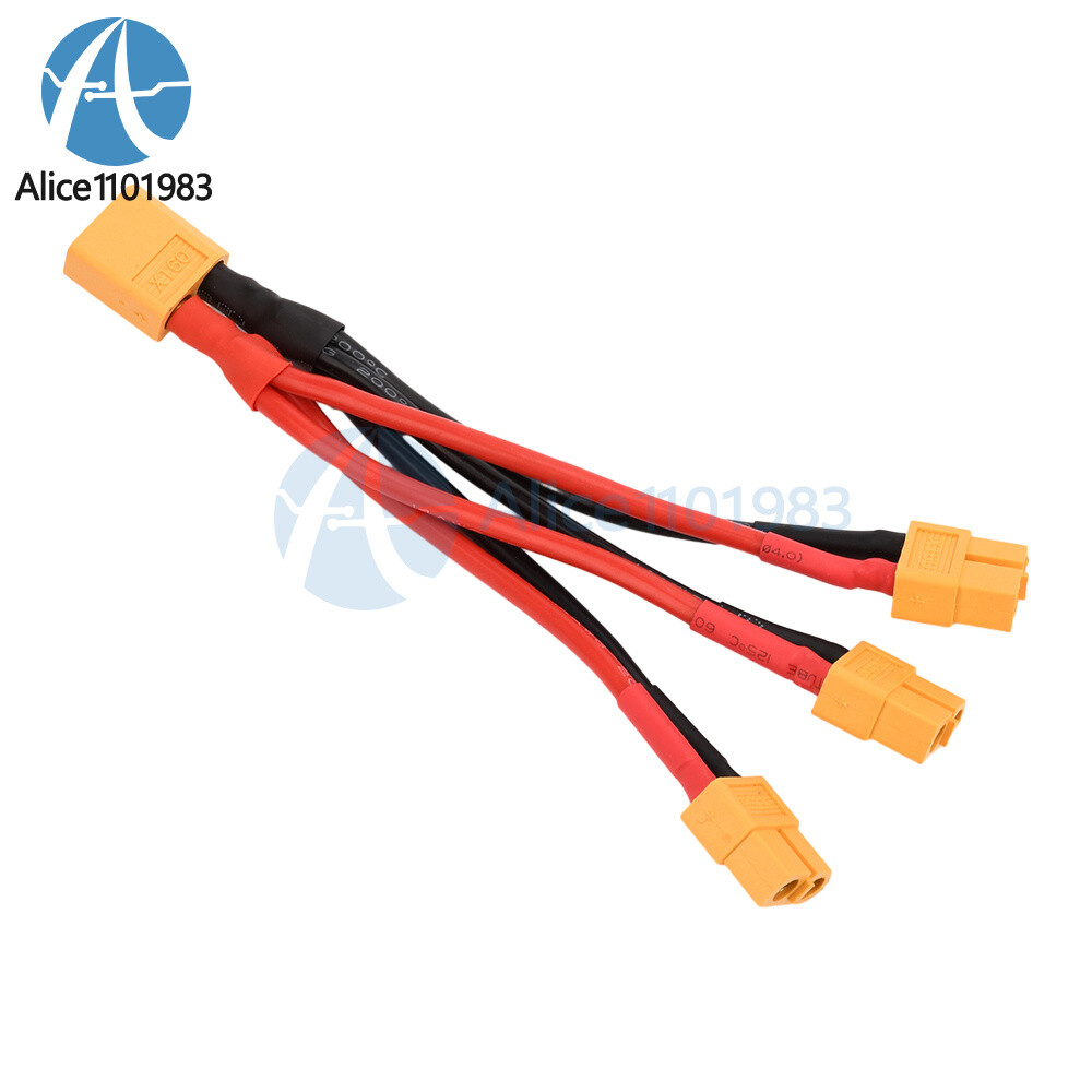 XT60 Male/Female Cable Parallel Battery Connector 4AWG Silicone Wire Y Splitter