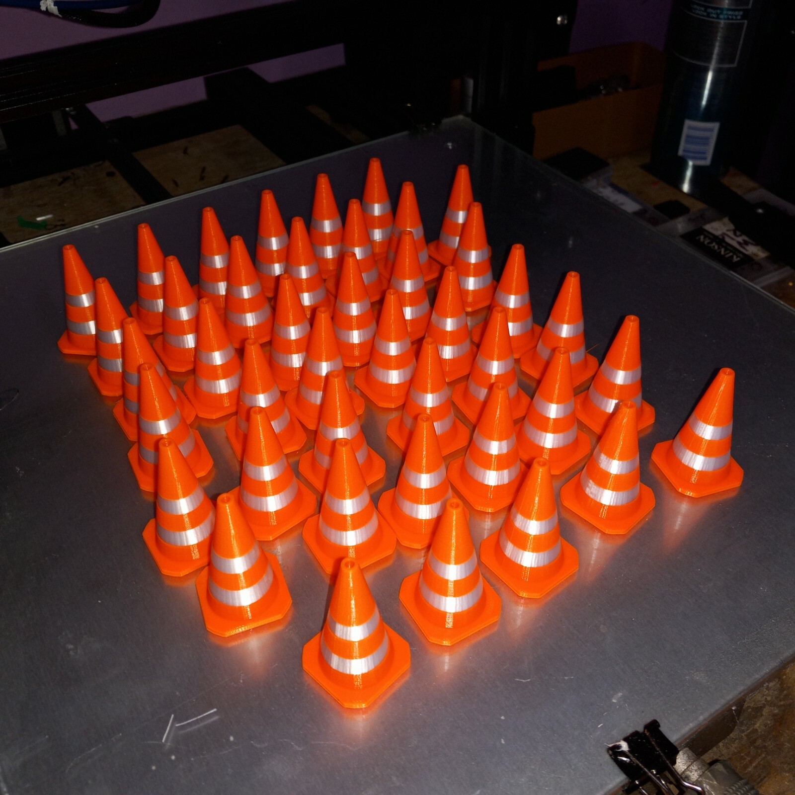 1:25 Scale Reflective white striped Orange RC Traffic Cones set of 40