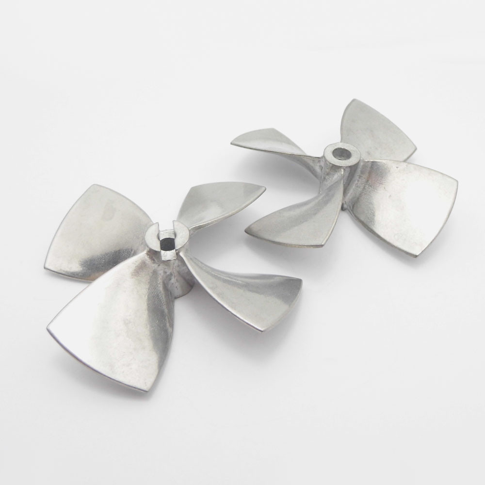 4mm Shaft 4-Blades Metal Propeller Prop 44mm 55mm 60mm for Scale RC Boat Marine