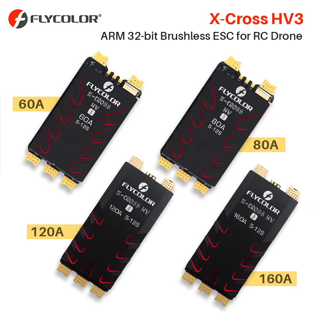 Flycolor X-Cross HV3 Brushless ESC 60A 80A 120A 160A For RC FPV Racing Drone