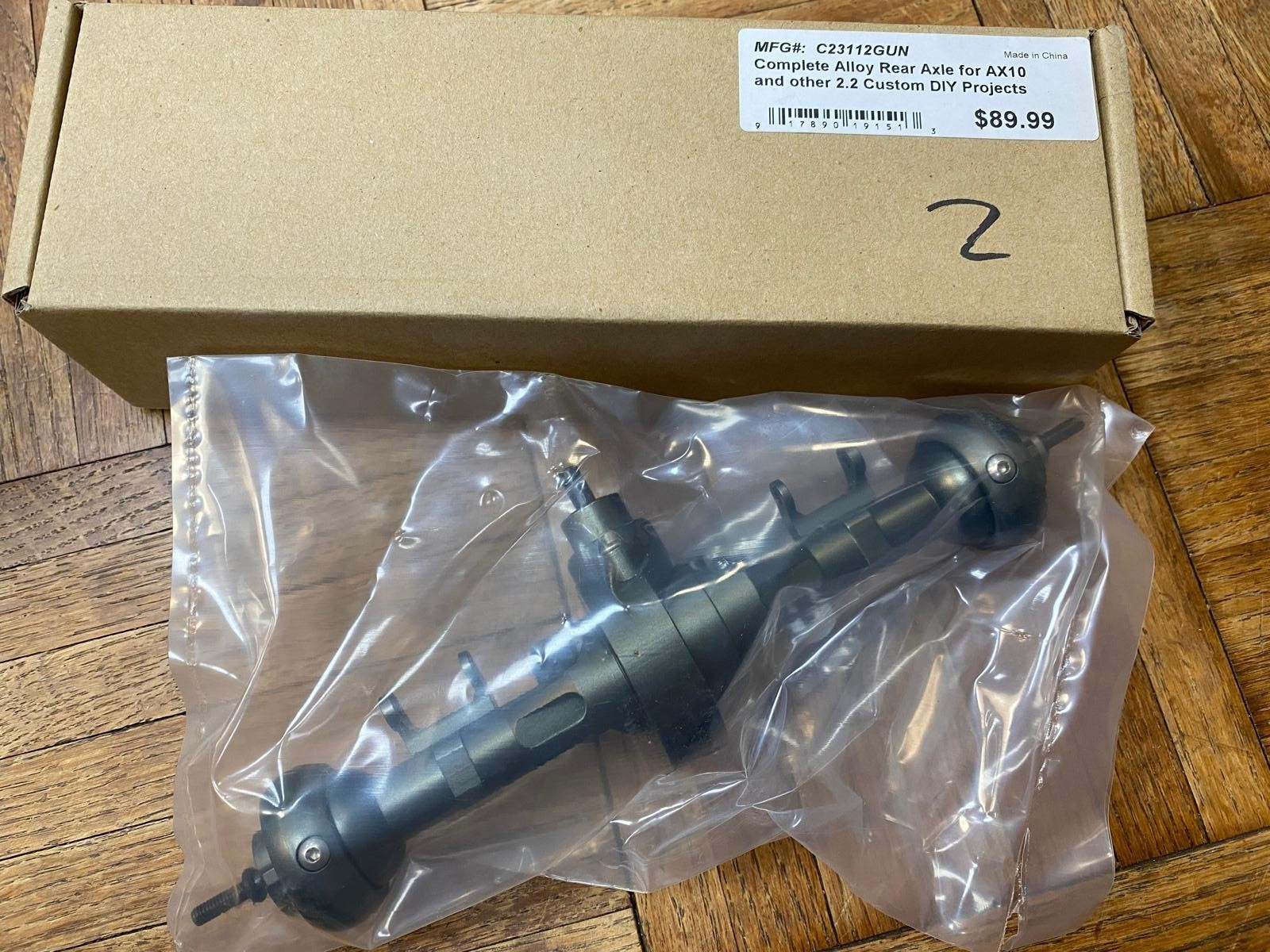 Integy C23112GUN Complete Alloy ONE Rear Axle for Axial AX10 (GRAY)