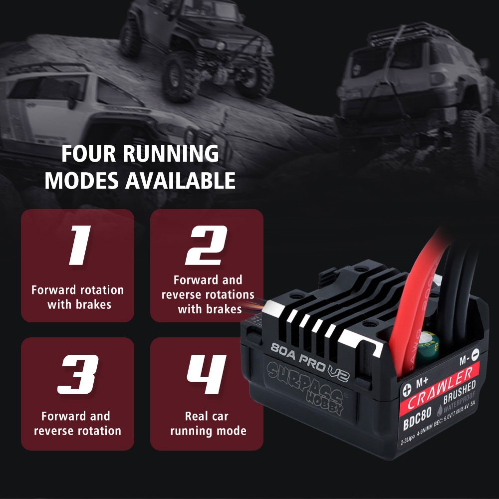 SURPASS HOBBY 80A ESC 550 Motor 12-35T BEC Power Combo For 1/10 Crawler Car