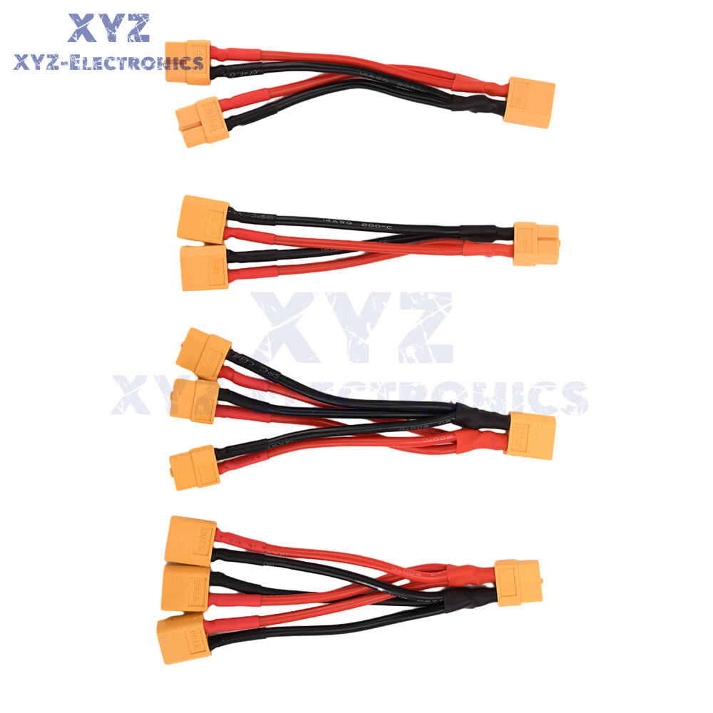 1pc XT60 Male/Female Cable Parallel Battery Connector 14AWG Silicone Wire for RC