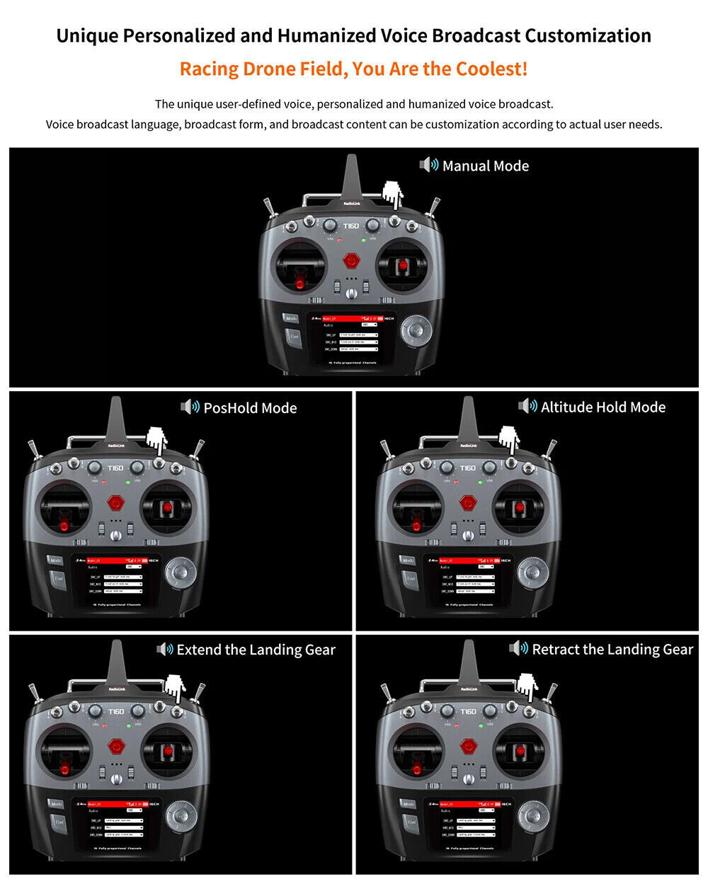 RadioLink T16D Remote Control 2.4GHz 16Channels Transmitter with R16F Receiver