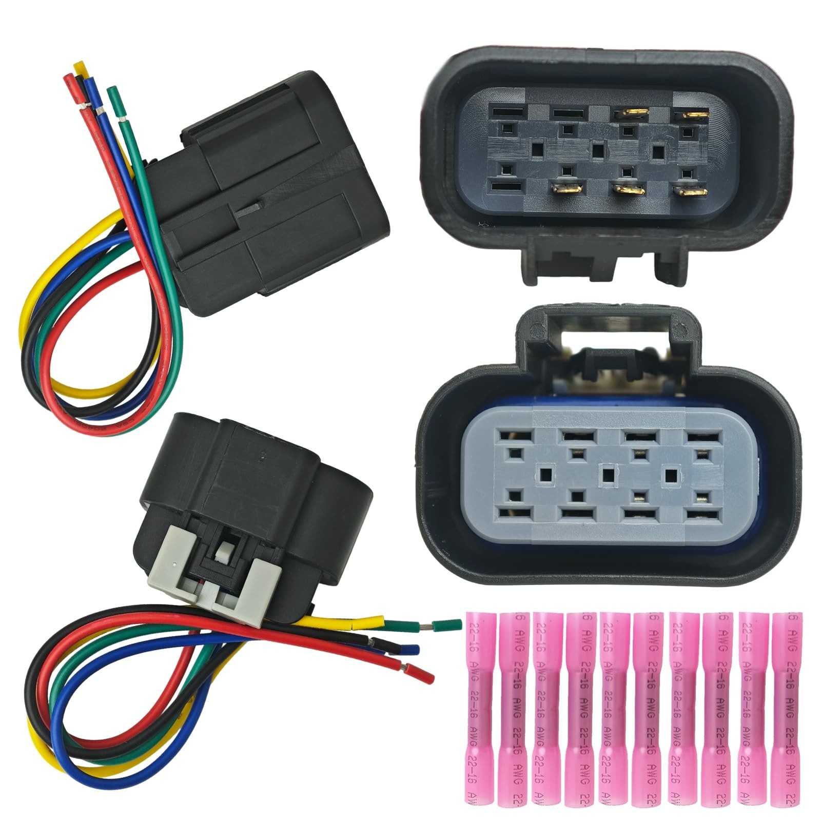 Headlight Connector Plug Male and Female Wire Harness Pigtail 5-Pin – Compati…