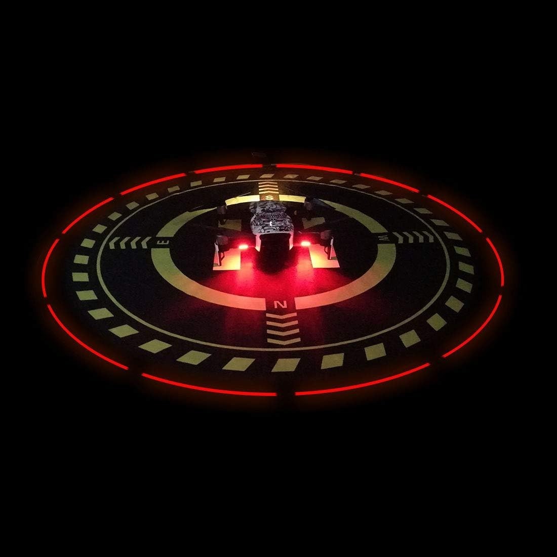 Drone Landing Pad 27.6in Waterproof Foldable Mat with LED Night Light for DJI RC