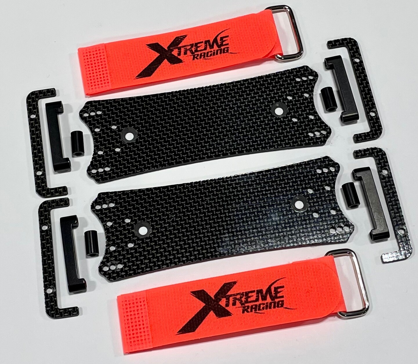 XTREME RACING TEAM ASSOCIATED RC8B4E CARBON FIBER BATTERY TRAYS 2pc (2.5mm) LIPO