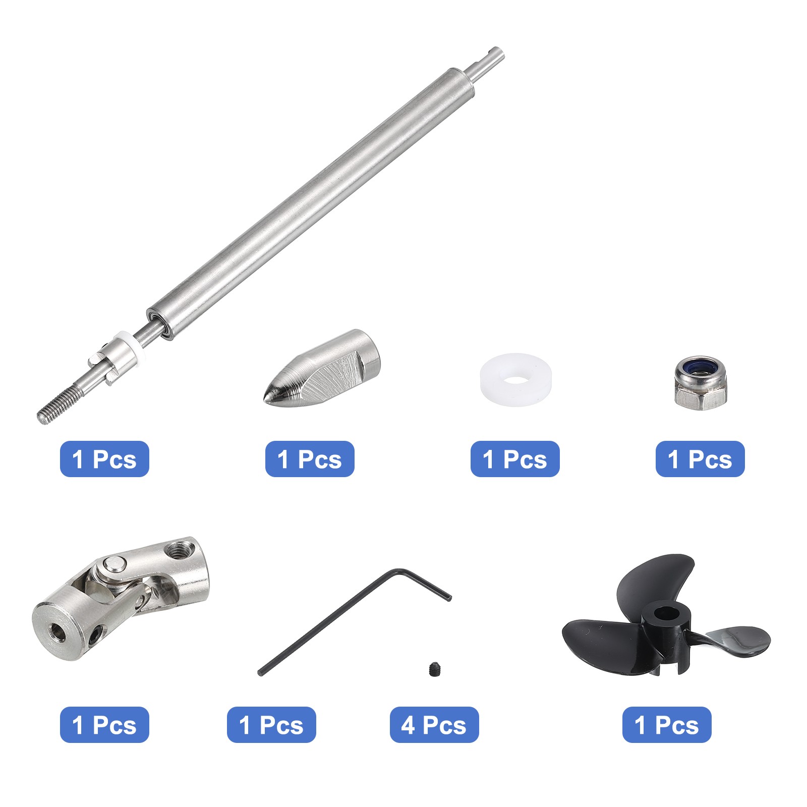 Para Drive Shaft W Propeller and Universal Joint, L130mm, Fit for 2mm
