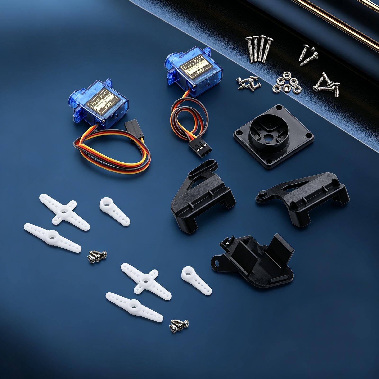 2Pcs Servo With Arm Pan-Tilt 2-Axis Servo Gimbal for FPV Quadcopter Car Plane G