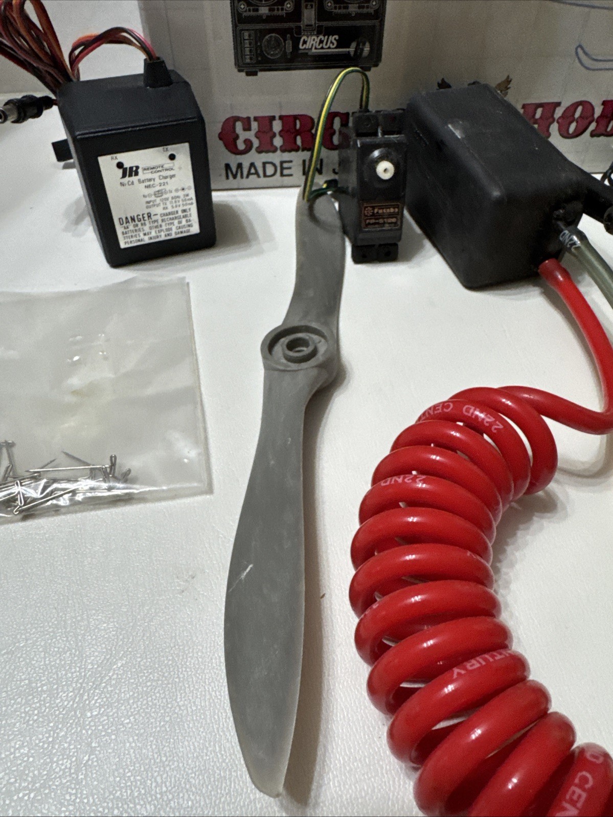 Vintage Gas Powered Airplane Parts Lot JR Circus 6 Remote Control Included