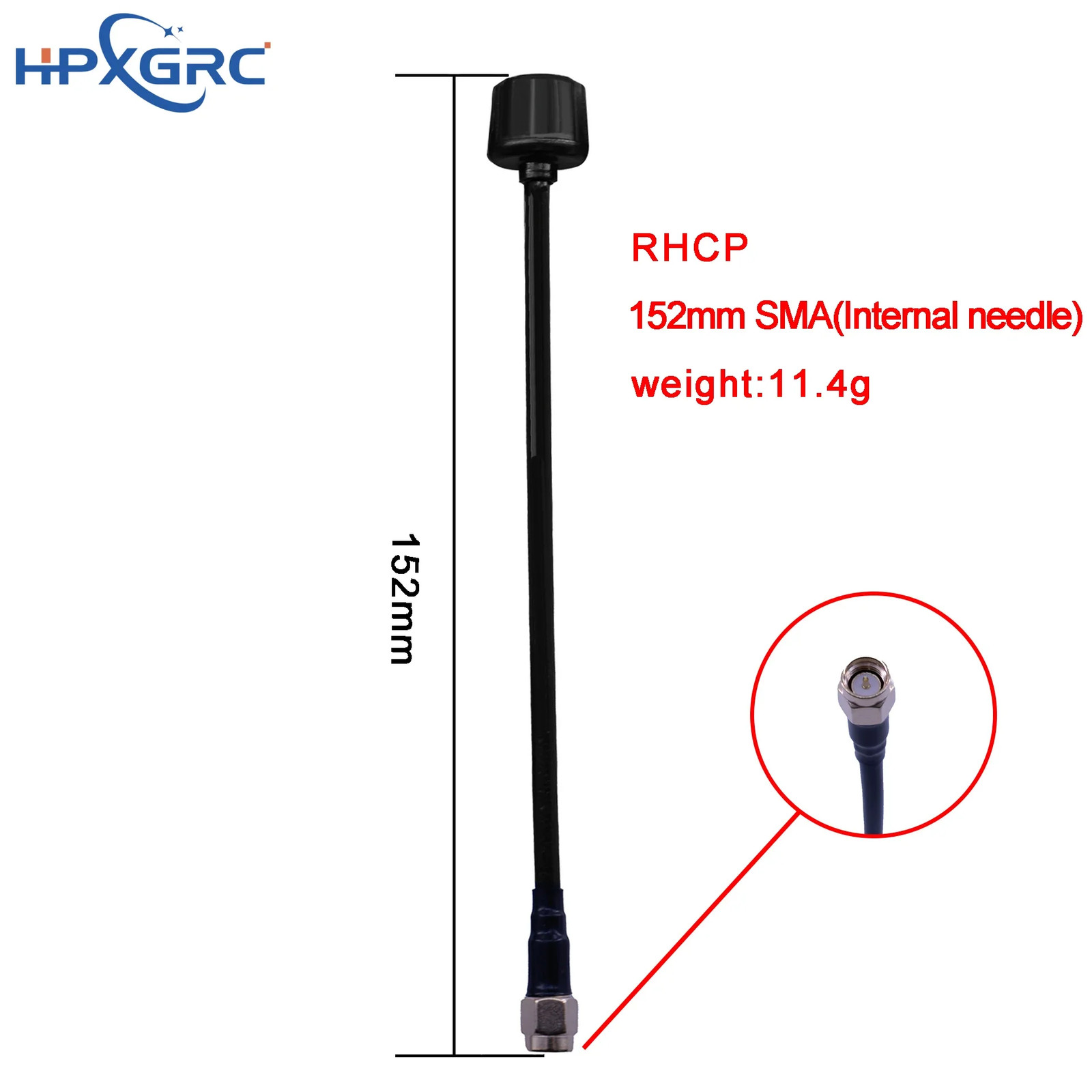 HPXGRC 5.8G FPV Antenna Long Version – RHCP for 5.2-6GHz RC Quadcopter Drone