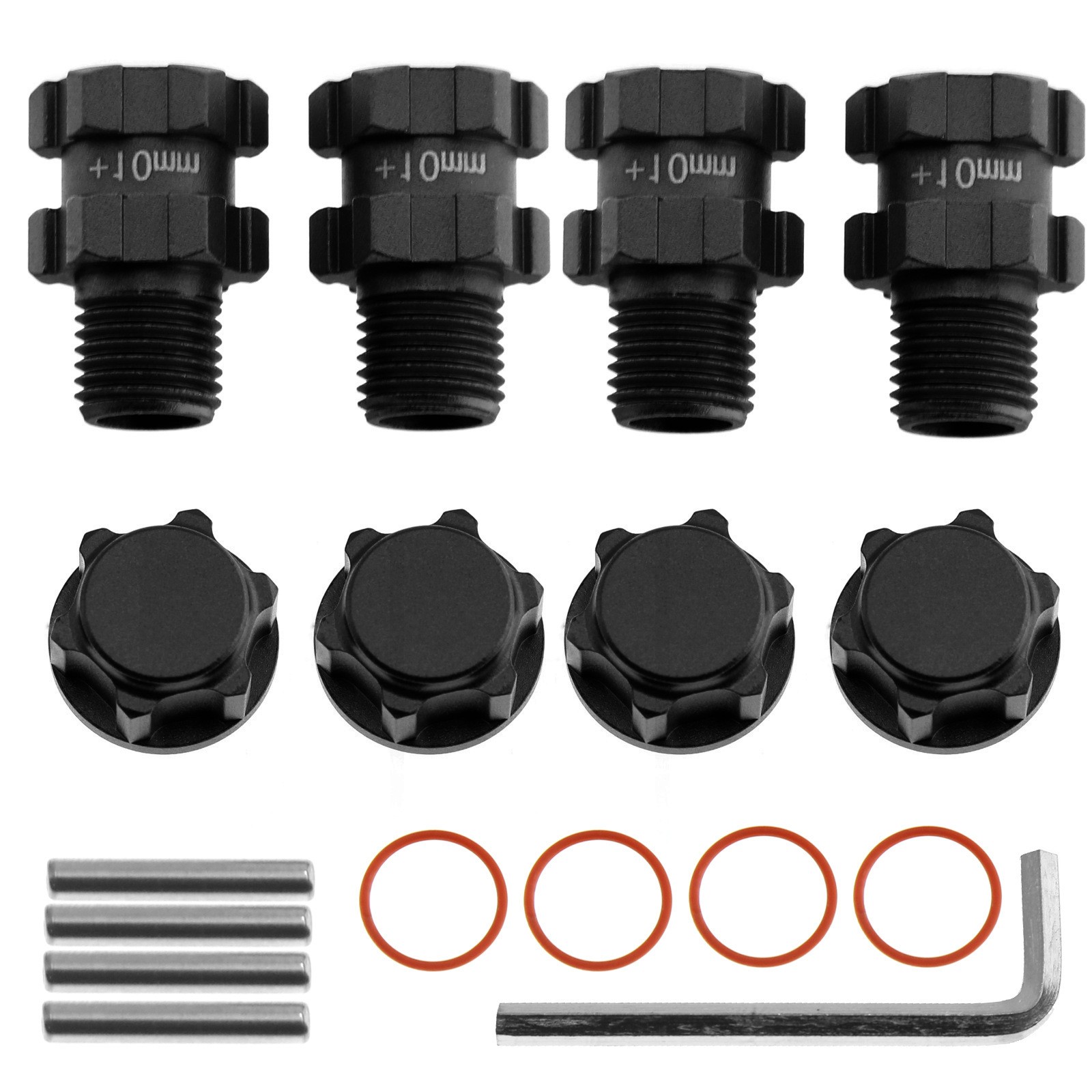Black 14mm to 17mm Wheel Hex Hub Adapter For Senton 4X4 AR102667 (red) Rc Car