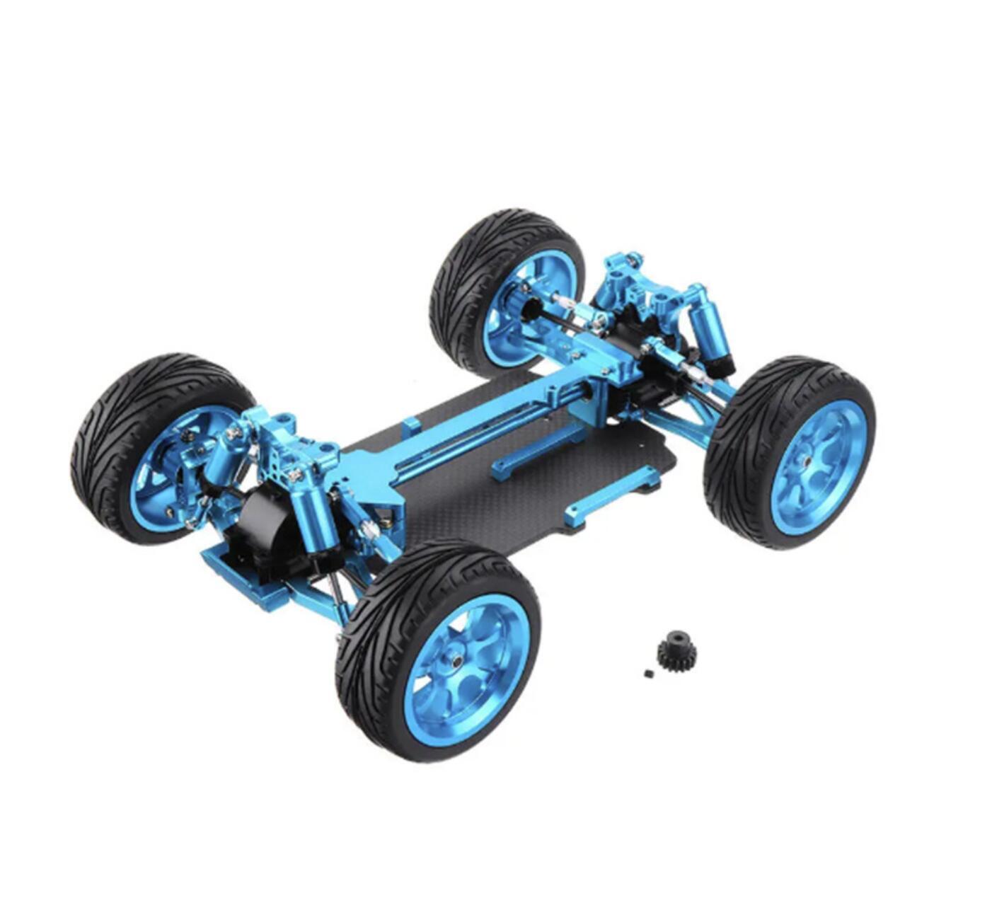 For 1/18 Wltoys 184011 A959 A969 A979 Alloy Frame Carbon Fiber Chassis Assembled