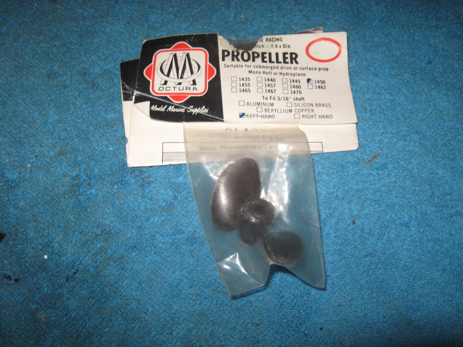 RC Boat M Octura Left Hand Propeller Plastic Black (1) 1450