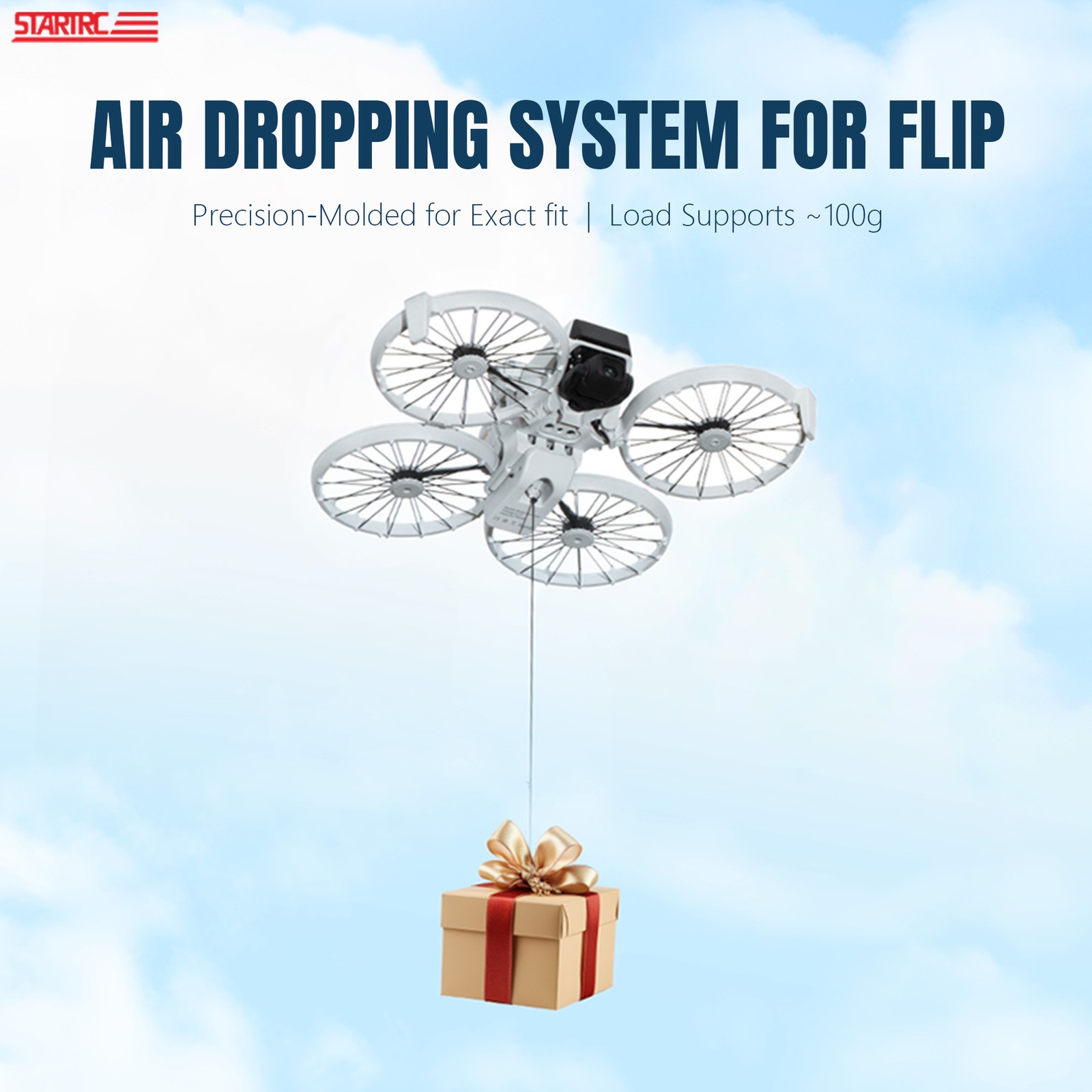 Airdrop Device for DJI Flip Drone 50g Payload Quick Install Clip Drop Throw