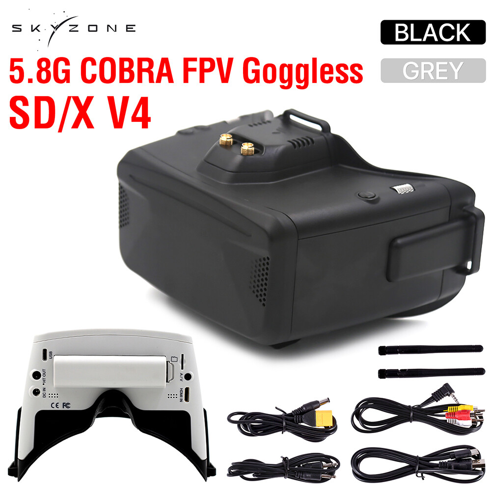 SKYZONE Cobra S / XV 2 800×480 4.3″Cobra / 1280×720 4.1″5.8G 48CH FPV Goggles