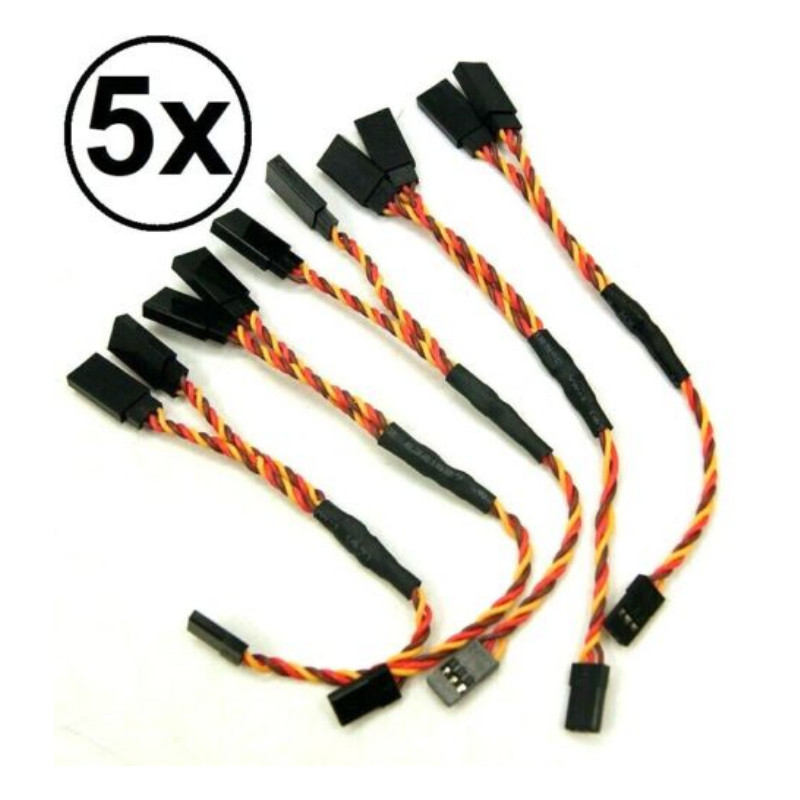 5Pack 3pin RC Servo Y-Harness Extension Twisted Wire For Futaba for JR