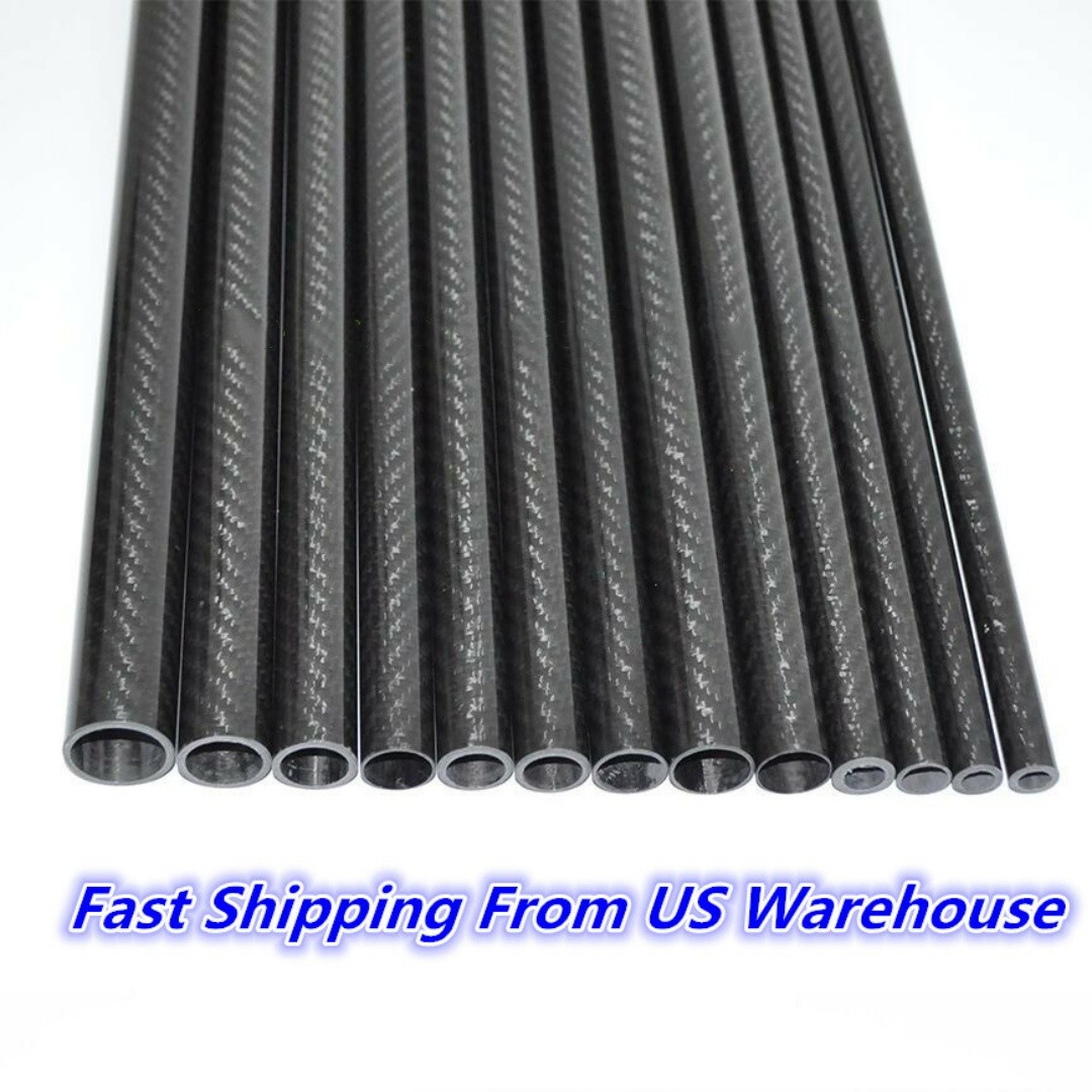 3K Carbon Fiber Tube OD39 40mmxID 34mm 35mm 36mm 37mm 38mm x 500mm Rolled Poles