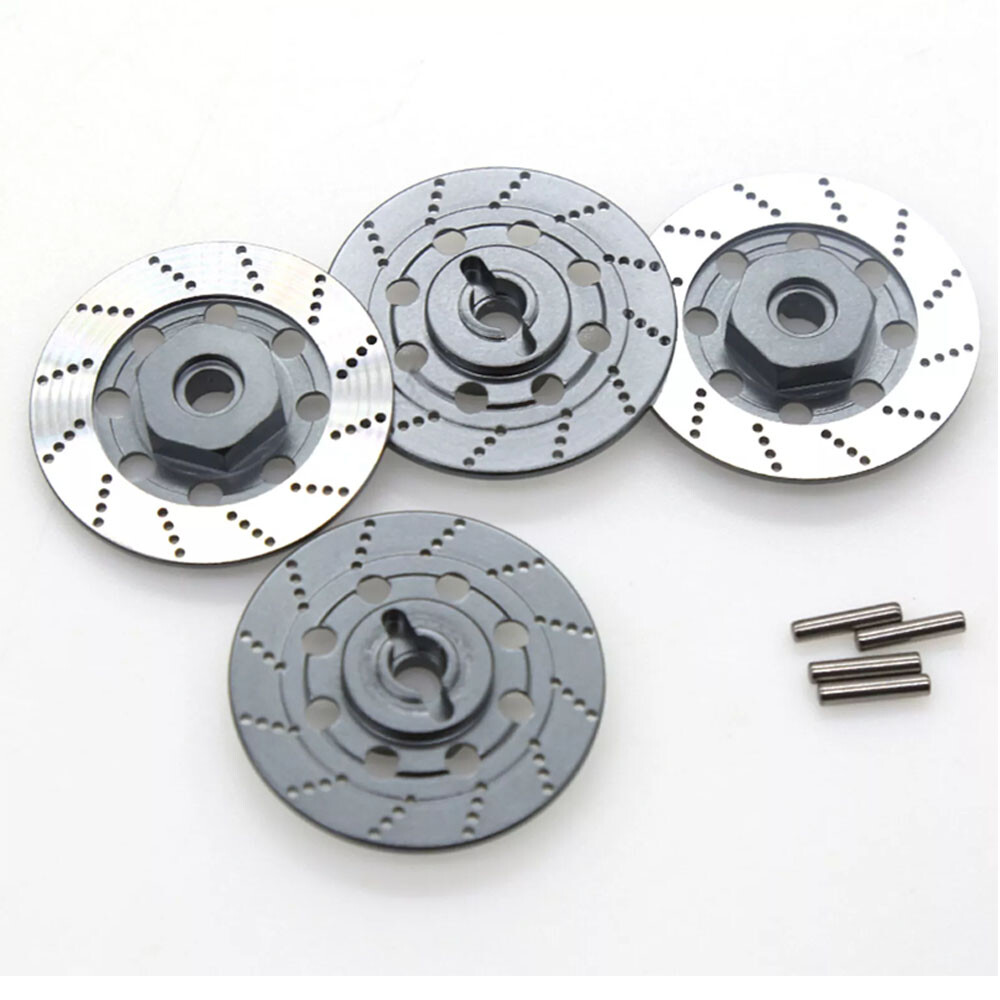 4PC 12mm Titanium 1/10 RC Drift Touring Car Hex Wheel Rim Brake Disc Caliper USA