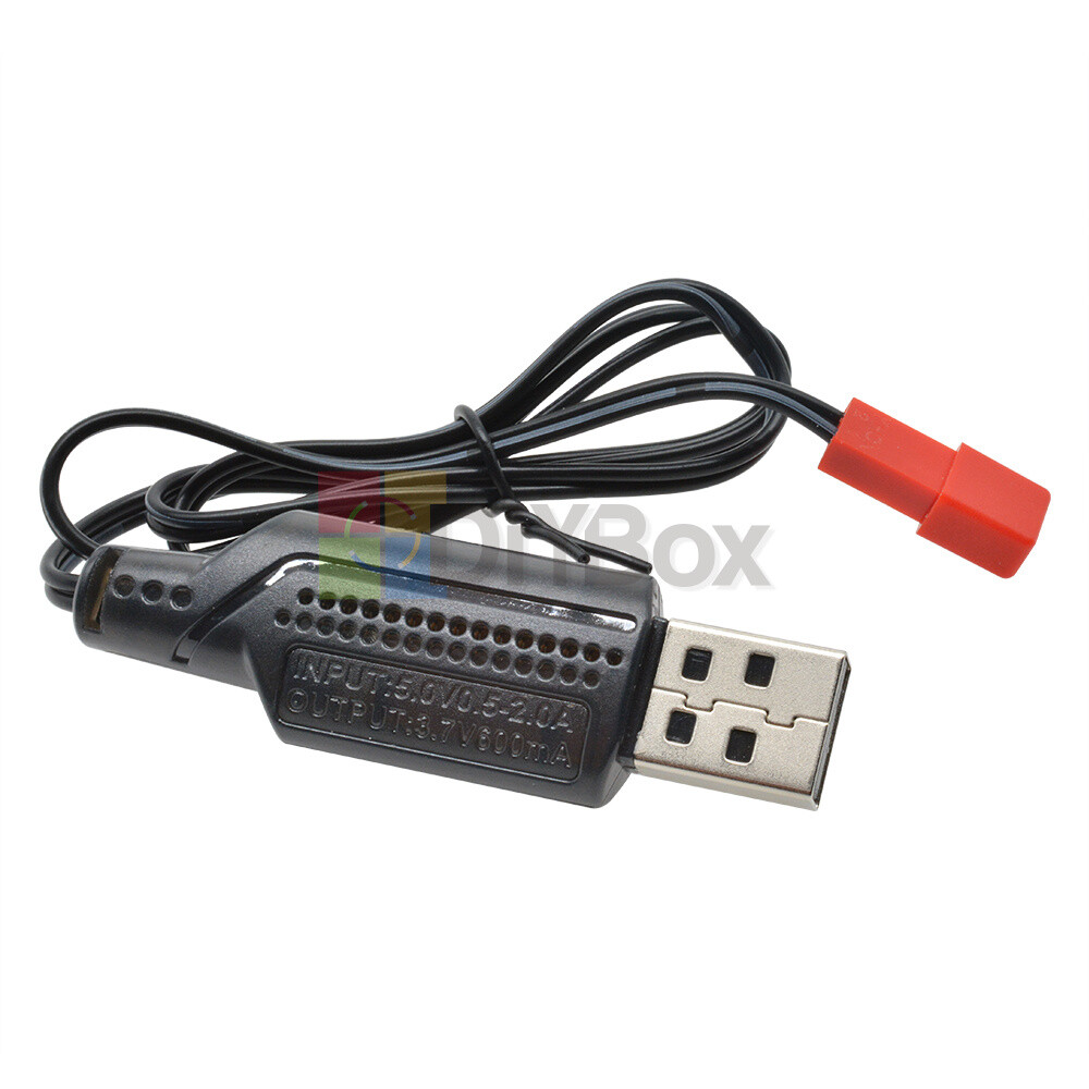 3.7V 500mA Output 1S Lipo Li-ion Battery USB Cable Charger Red JST Female Head