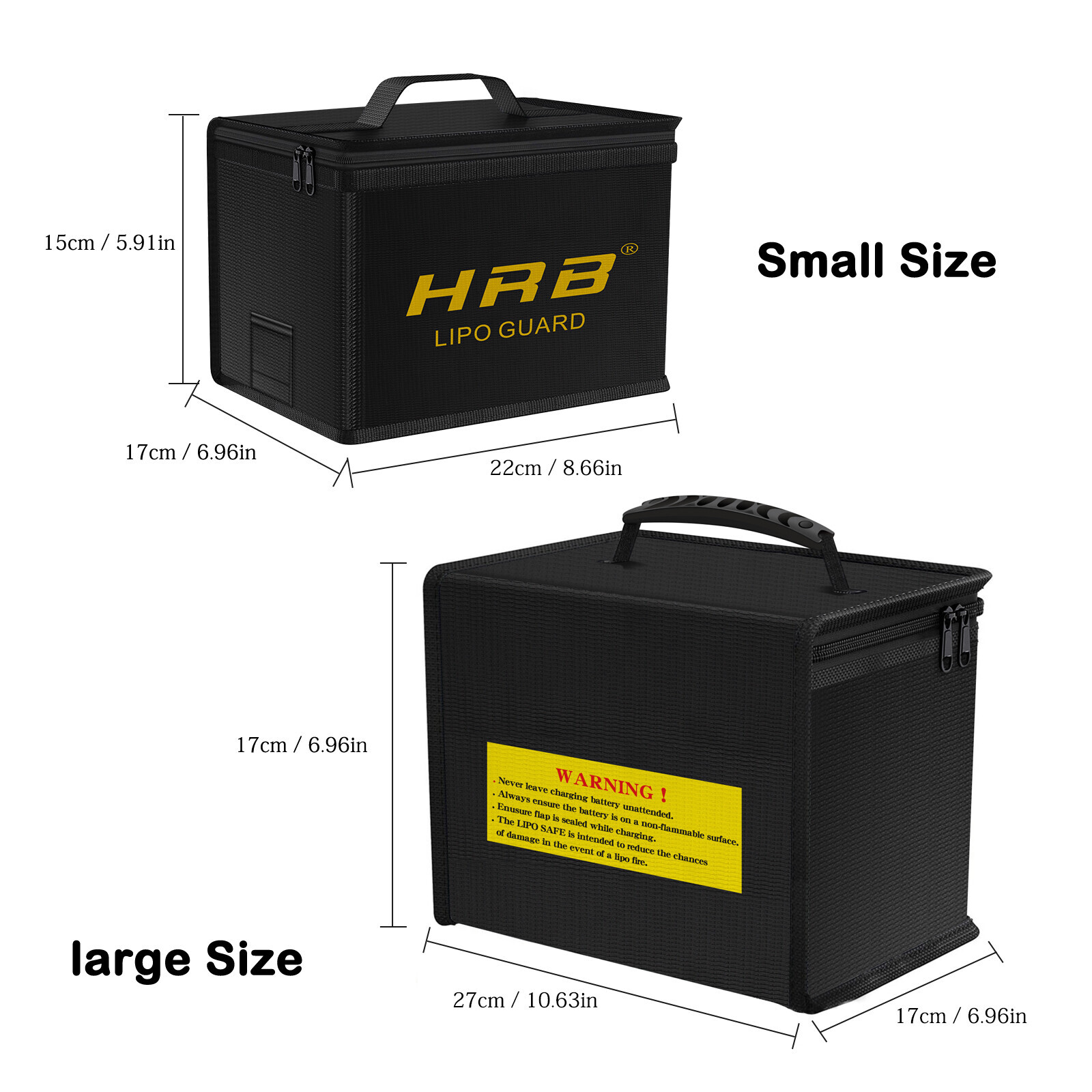 HRB Lipo Battery Safe Guard Fireproof Explosionproof Bag Charge & Storage US